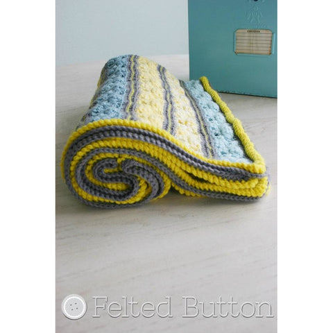 Coming Home Blanket | Crochet Pattern | Felted Button