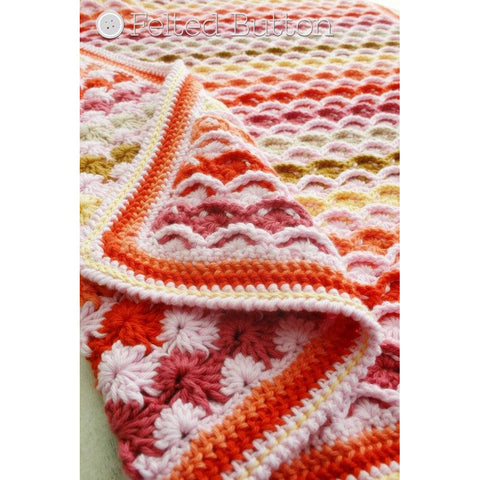 Confections Blanket | Crochet Pattern | Felted Button