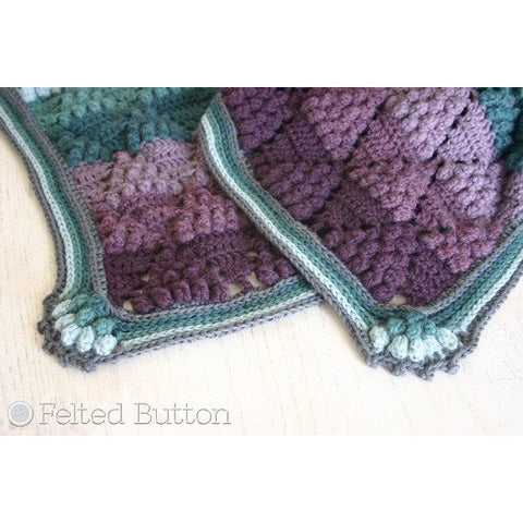 Vintage Vineyard Blanket | Crochet Pattern | Felted Button