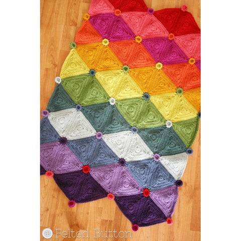 Jolly Jester Rug | Crochet Pattern | Felted Button