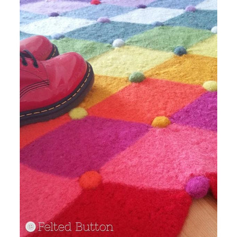 Jolly Jester Rug | Crochet Pattern | Felted Button